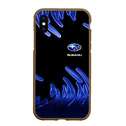 Чехол iPhone XS Max матовый Subaru, цвет: 3D-коричневый