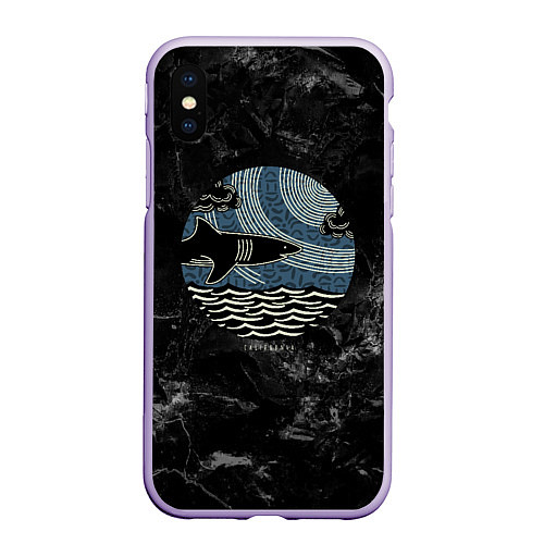 Чехол iPhone XS Max матовый Акула / 3D-Светло-сиреневый – фото 1