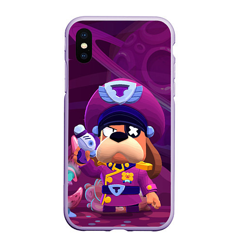 Чехол iPhone XS Max матовый Генерал Гавс brawl stars / 3D-Светло-сиреневый – фото 1