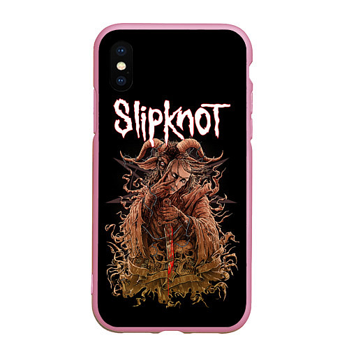 Чехол iPhone XS Max матовый SLIPKNOT / 3D-Розовый – фото 1