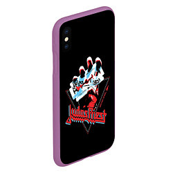 Чехол iPhone XS Max матовый Judas Priest, цвет: 3D-фиолетовый — фото 2
