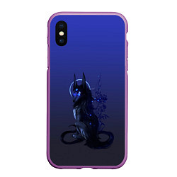 Чехол iPhone XS Max матовый Мифический волк, цвет: 3D-фиолетовый