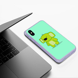 Чехол iPhone XS Max матовый Зеленая коала, цвет: 3D-светло-сиреневый — фото 2