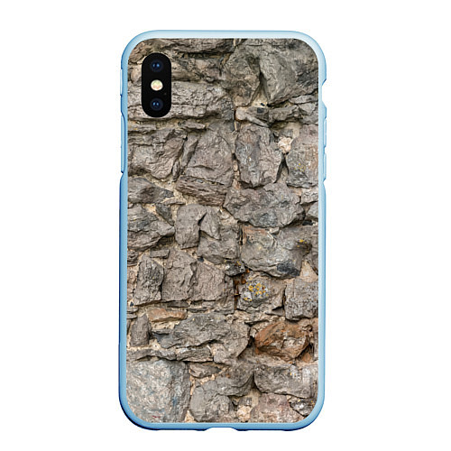 Чехол iPhone XS Max матовый Сломанная стена / 3D-Голубой – фото 1