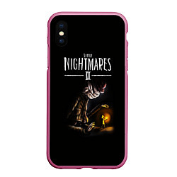 Чехол iPhone XS Max матовый Little Nightmares 2 СТОРОЖ, цвет: 3D-малиновый
