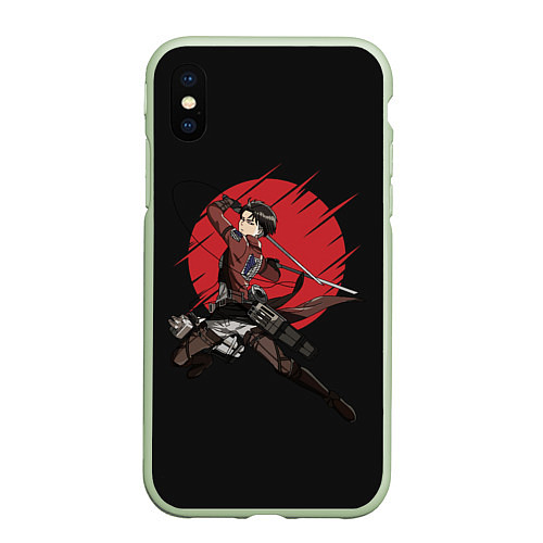 Чехол iPhone XS Max матовый Атака Титанов / 3D-Салатовый – фото 1