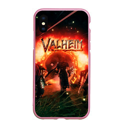 Чехол iPhone XS Max матовый Valheim, цвет: 3D-розовый