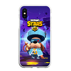 Чехол iPhone XS Max матовый Генерал Гавс brawl stars, цвет: 3D-белый