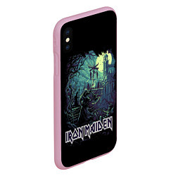 Чехол iPhone XS Max матовый IRON MAIDEN, цвет: 3D-розовый — фото 2