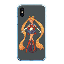 Чехол iPhone XS Max матовый Sailor Moon Сейлор Мун, цвет: 3D-голубой