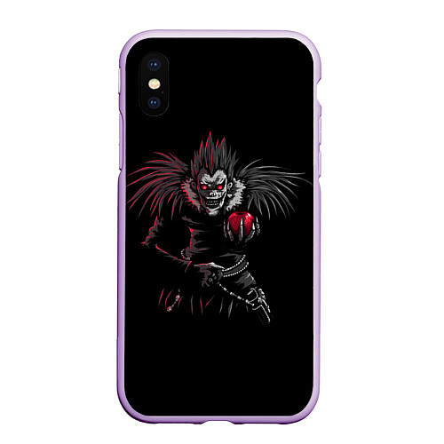 Чехол iPhone XS Max матовый Death Note / 3D-Сиреневый – фото 1