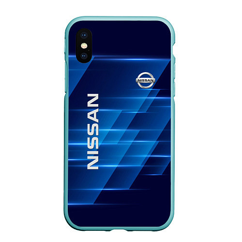 Чехол iPhone XS Max матовый Nissan / 3D-Мятный – фото 1