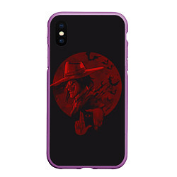 Чехол iPhone XS Max матовый Hellsing Хеллсинг, цвет: 3D-фиолетовый