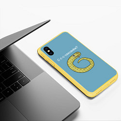 Чехол iPhone XS Max матовый С-с-с-сексанём?, цвет: 3D-желтый — фото 2
