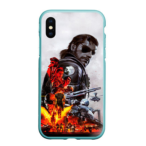 Чехол iPhone XS Max матовый Metal Gear / 3D-Мятный – фото 1