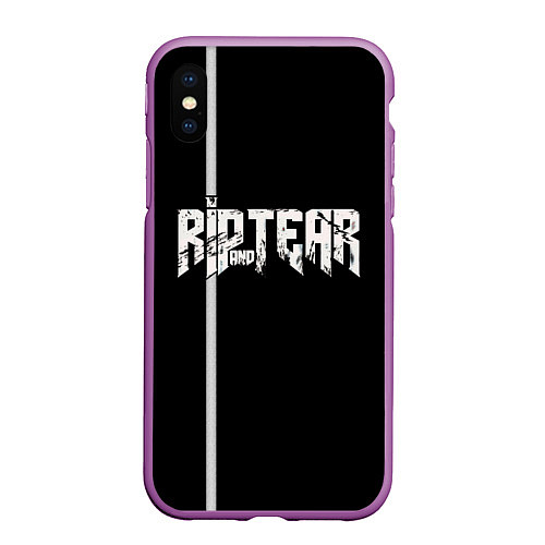 Чехол iPhone XS Max матовый Doom Rip and Tear / 3D-Фиолетовый – фото 1