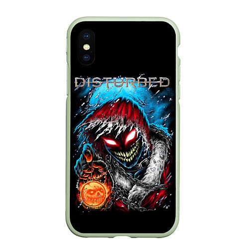 Чехол iPhone XS Max матовый Disturbed / 3D-Салатовый – фото 1