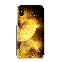 Чехол iPhone XS Max матовый БИТКОИН ЗОЛОТО BITCOIN GOLD