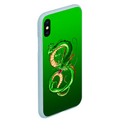 Чехол iPhone XS Max матовый Земляной анимешный дракон, цвет: 3D-голубой — фото 2