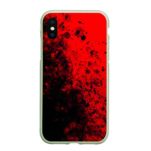 Чехол iPhone XS Max матовый Пятна Крови / 3D-Салатовый – фото 1