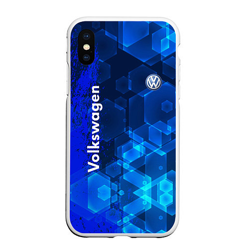 Чехол iPhone XS Max матовый Volkswagen / 3D-Белый – фото 1