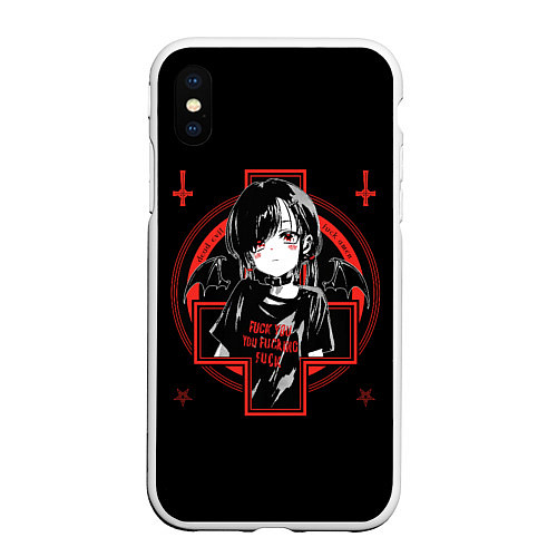 Чехол iPhone XS Max матовый SATANIC / 3D-Белый – фото 1