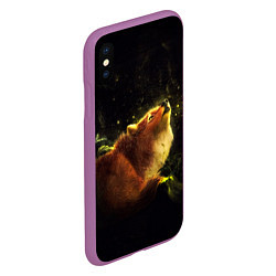 Чехол iPhone XS Max матовый Лисица, цвет: 3D-фиолетовый — фото 2