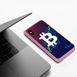 Чехол iPhone XS Max матовый БИТКОИН BITCOIN, цвет: 3D-розовый — фото 2