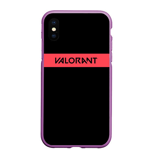 Чехол iPhone XS Max матовый VALORANT / 3D-Фиолетовый – фото 1