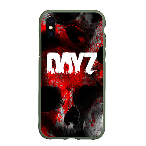 Чехол iPhone XS Max матовый DAYZ BLOOD ДЕЙЗИ КРОВЬ Z / 3D-Темно-зеленый – фото 1