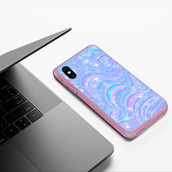 Чехол iPhone XS Max матовый УЗОРЫ АБСТРАКЦИЯ НЕОН, цвет: 3D-розовый — фото 2