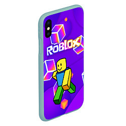 Чехол iPhone XS Max матовый ROBLOX КУБЫ, цвет: 3D-мятный — фото 2