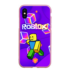 Чехол iPhone XS Max матовый ROBLOX КУБЫ, цвет: 3D-розовый