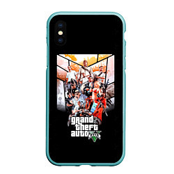 Чехол iPhone XS Max матовый Grand Theft Auto five, цвет: 3D-мятный