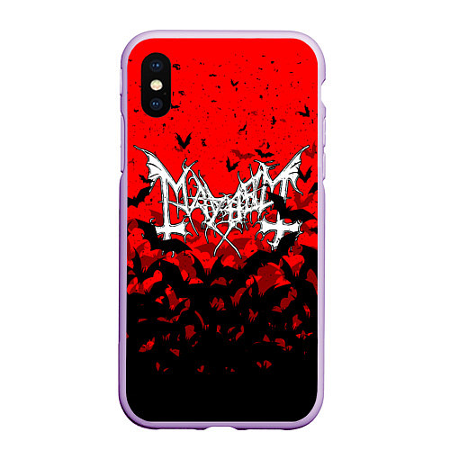 Чехол iPhone XS Max матовый MAYHEM / 3D-Сиреневый – фото 1
