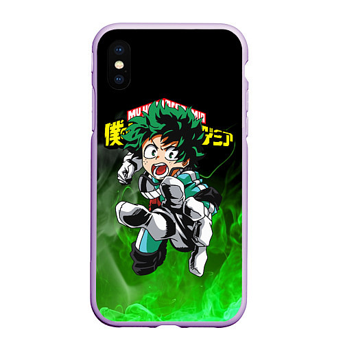 Чехол iPhone XS Max матовый MY HERO ACADEMIA MHA МОЯ ГЕРОЙСКАЯ АКАДЕМИЯ / 3D-Сиреневый – фото 1