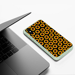 Чехол iPhone XS Max матовый ПОДСОЛНУХИ РАСТЕНИЯ, цвет: 3D-салатовый — фото 2