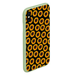 Чехол iPhone XS Max матовый ПОДСОЛНУХИ РАСТЕНИЯ, цвет: 3D-салатовый — фото 2