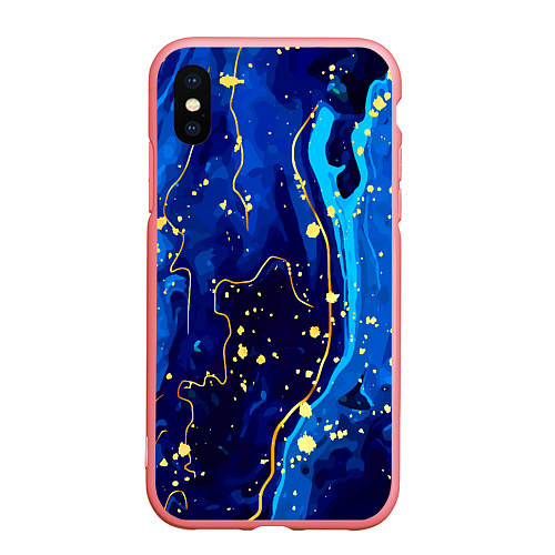 Чехол iPhone XS Max матовый СИНИЙ ГРАНИТ / 3D-Баблгам – фото 1