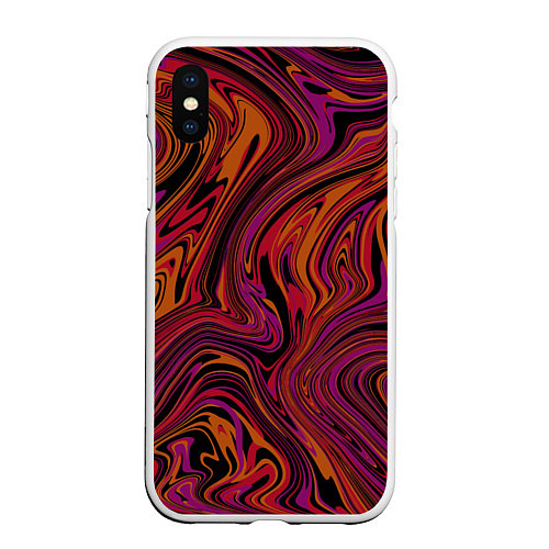 Чехол iPhone XS Max матовый Purple abstract / 3D-Белый – фото 1