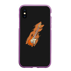 Чехол iPhone XS Max матовый Электрогитара, цвет: 3D-фиолетовый