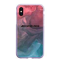 Чехол iPhone XS Max матовый MERCEDES AMG МЕРСЕДЕС АМГ, цвет: 3D-светло-сиреневый