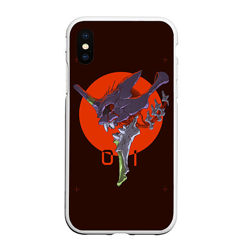 Чехол iPhone XS Max матовый Eva-01 / 3D-Белый – фото 1