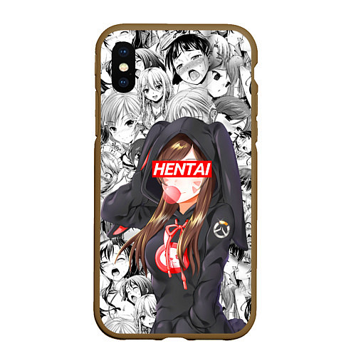 Чехол iPhone XS Max матовый Anime ahegao / 3D-Коричневый – фото 1