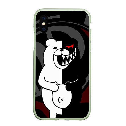 Чехол iPhone XS Max матовый MONOKUMA МОНОКУМА DANGANRO / 3D-Салатовый – фото 1