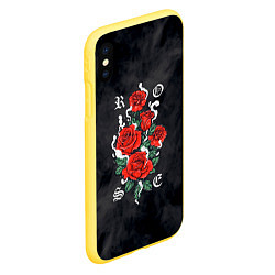 Чехол iPhone XS Max матовый РОЗЫ ROSES SMOKE, цвет: 3D-желтый — фото 2