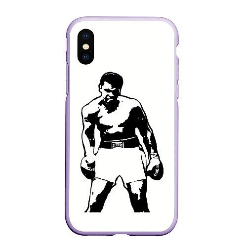 Чехол iPhone XS Max матовый The Greatest Muhammad Ali / 3D-Светло-сиреневый – фото 1