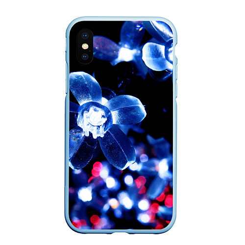 Чехол iPhone XS Max матовый Неоновые цвета / 3D-Голубой – фото 1