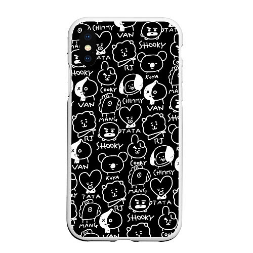 Чехол iPhone XS Max матовый BTS BT21 / 3D-Белый – фото 1