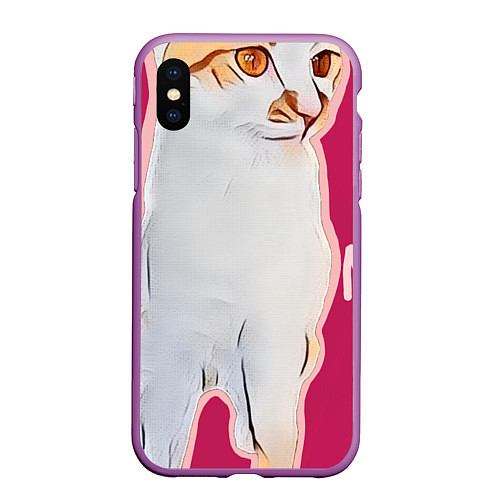 Чехол iPhone XS Max матовый The shusha cat / 3D-Фиолетовый – фото 1